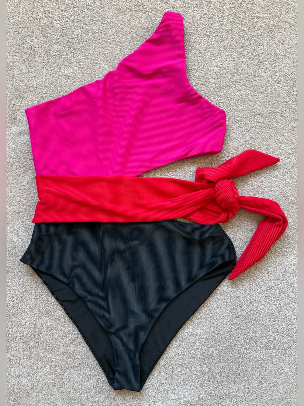 Beach Riot - Carlie One-Piece SWIMSUIT - GLACIER COLORBLOCK PINK / RED / BLACK
